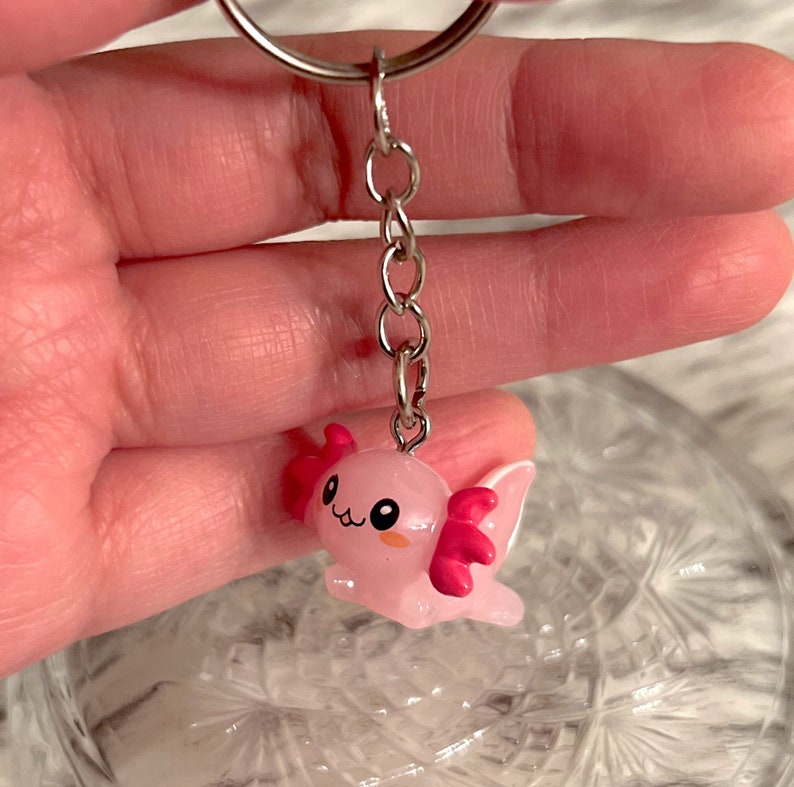 Axolotl Keychain Exotic Sea Animal Key Chain Rare Etsy