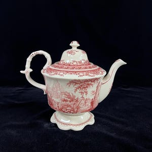 Vintage Burton and Burton Red Toile Teapot