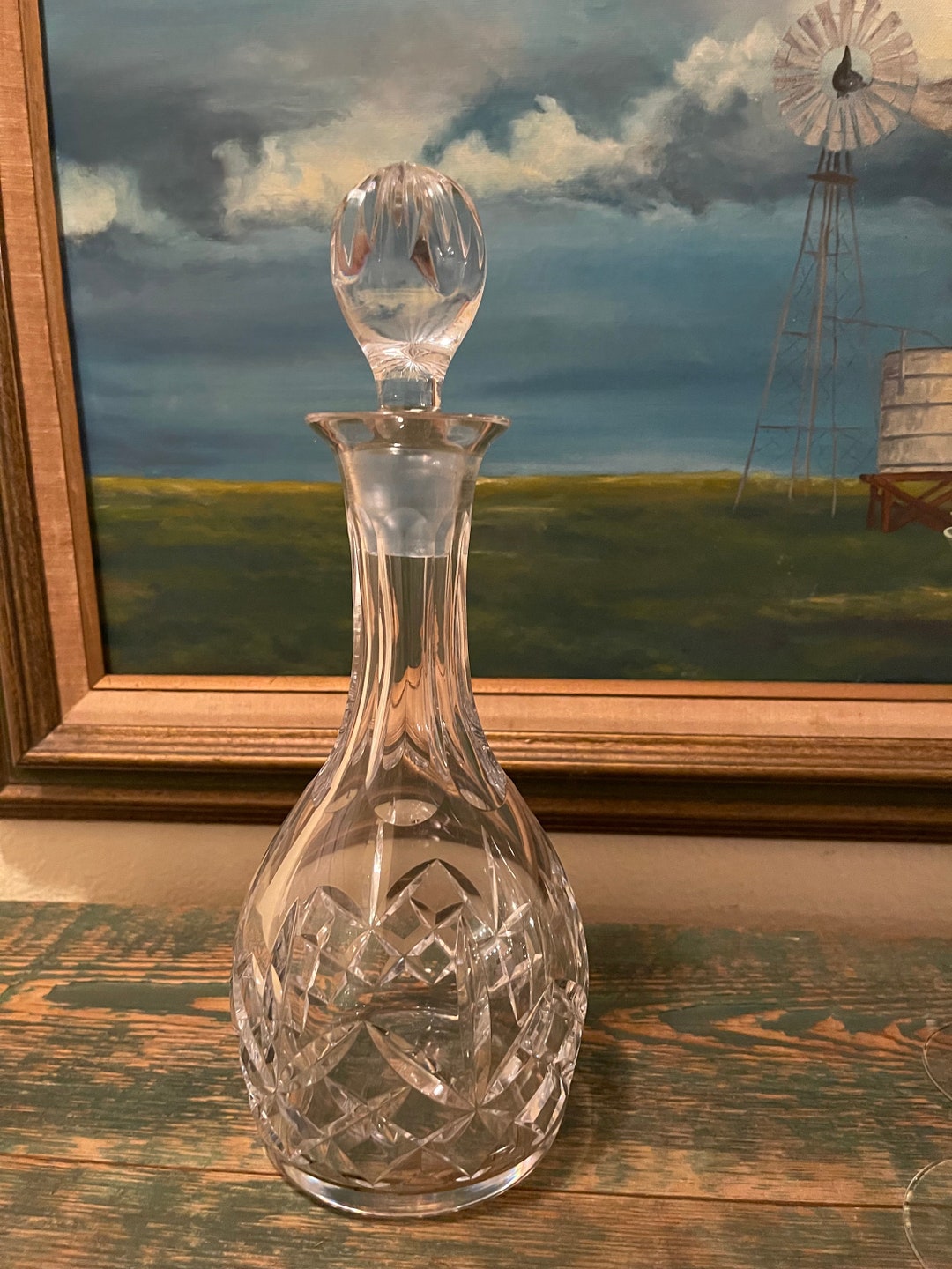 Vintage Atlantis Lead Crystal Whiskey Decanter Vintage Barware Made in