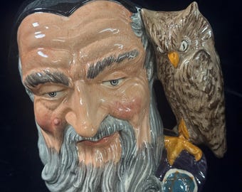 Vintage Royal Doulton Merlin Toby-mok, handgeschilderd 1859