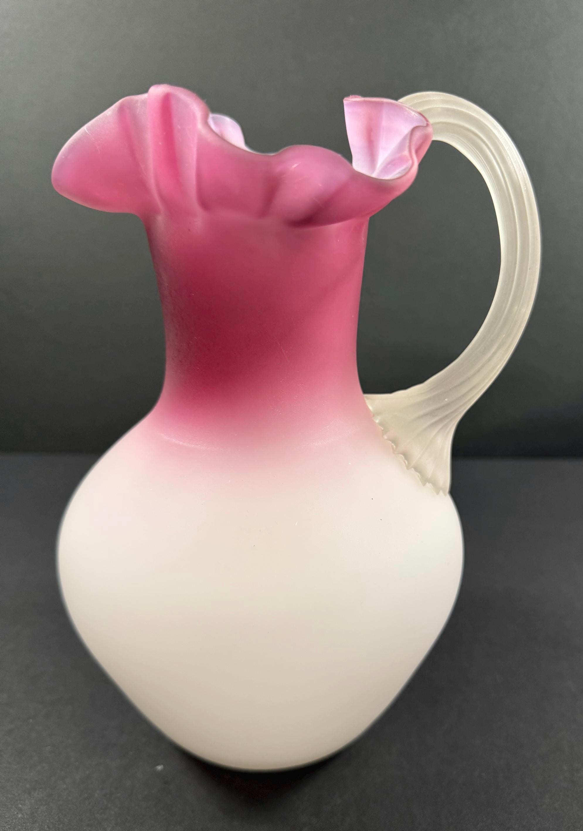 MURANO ITALY金彩 ピンクレースライン ピッチャー 花瓶 MURANO ITALY金彩 ピンクレースライン ピッチャー 花瓶 Huge