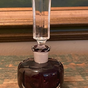Vintage Amethyst Crystal Perfume Bottle Mint Condition