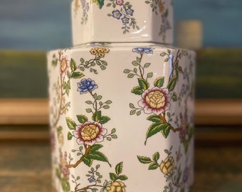 Klassieke gemberpot met deksel van Galt en bloemmotief