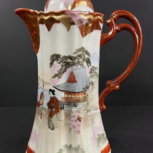 Vintage/Antique Hand-painted Kutani Chocolate/Coffee Pot Made in Japan