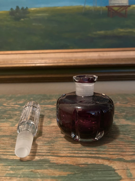 Vintage Amethyst Crystal Perfume Bottle Mint Cond… - image 2