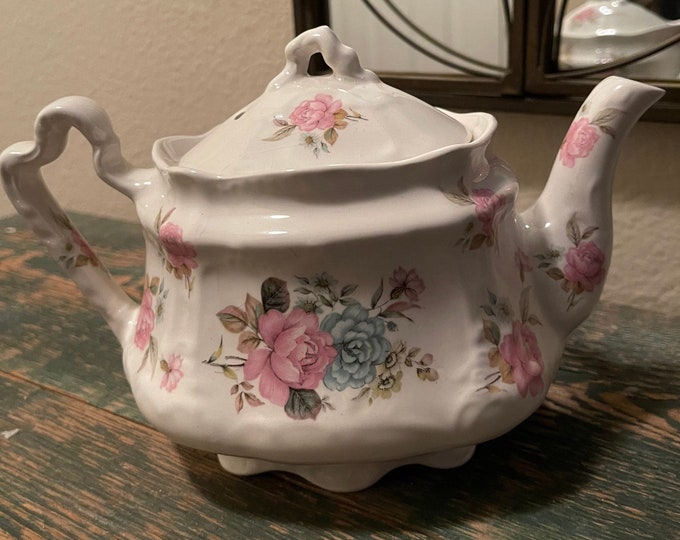 Vintage Arthur Wood Made in England Pattern 5692 Teapot With Blue and