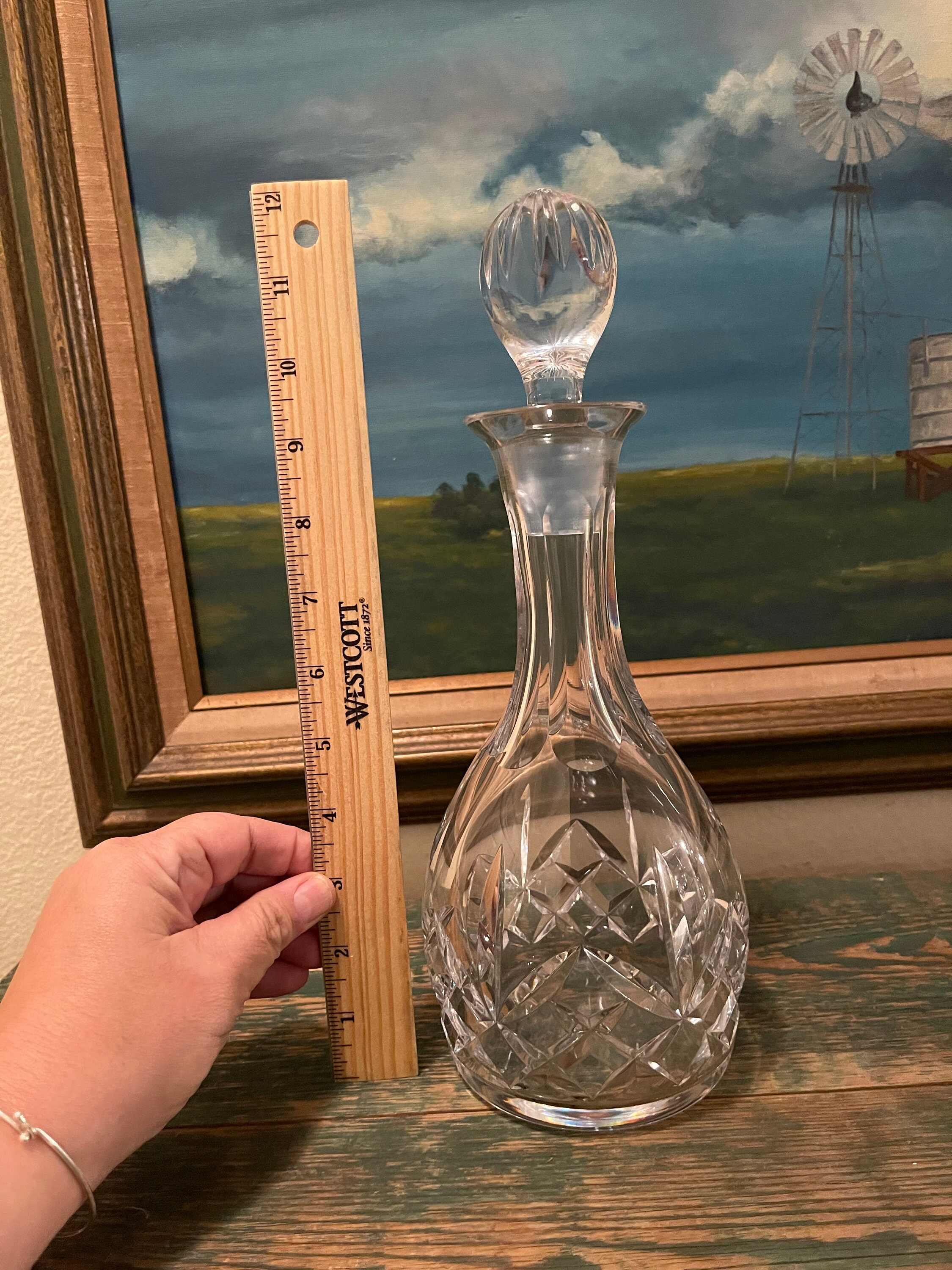 Vintage Atlantis Lead Crystal Whiskey Decanter Vintage Barware Made in