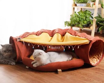 cat play tunnels