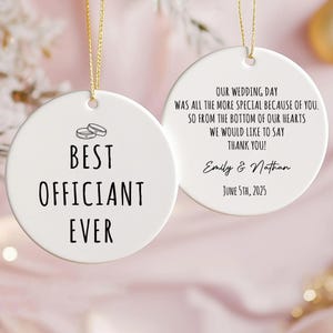 Aangepaste huwelijkscadeau voor Officiant, beste Officiant ooit keramisch ornament, grappige bruiloft Officiant bruiloft bemanning cadeau, Officiant cadeau-idee