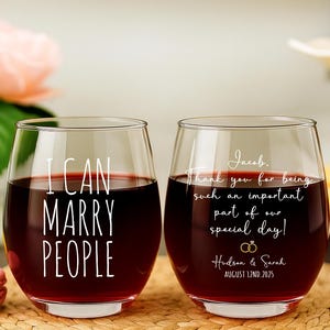 Personalized Wedding Gift for Officiant, I can Marry People Whiskey Glass, Wedding Officiant Gift, Officiant Wedding Gift For Men Women