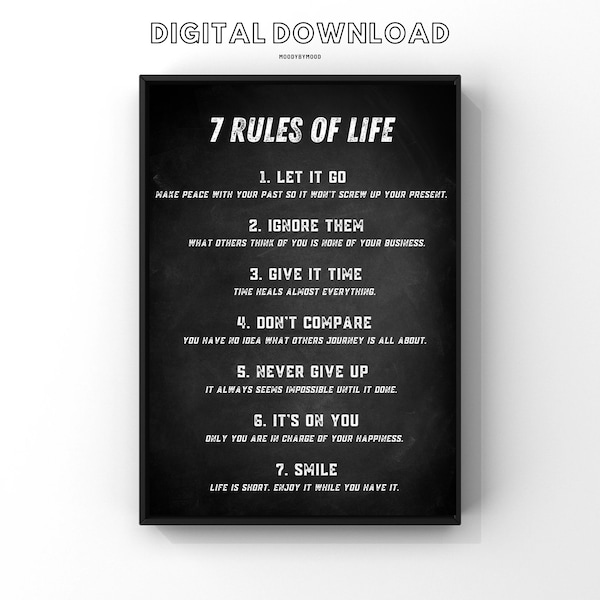 Rules of Life - Etsy