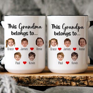 Custom Grandpa Grandma Gift, Custom Baby Face Mug, This Mummy Belongs To Mug, Personalised Gift for Grandparents, Grandpa Birthday Mug