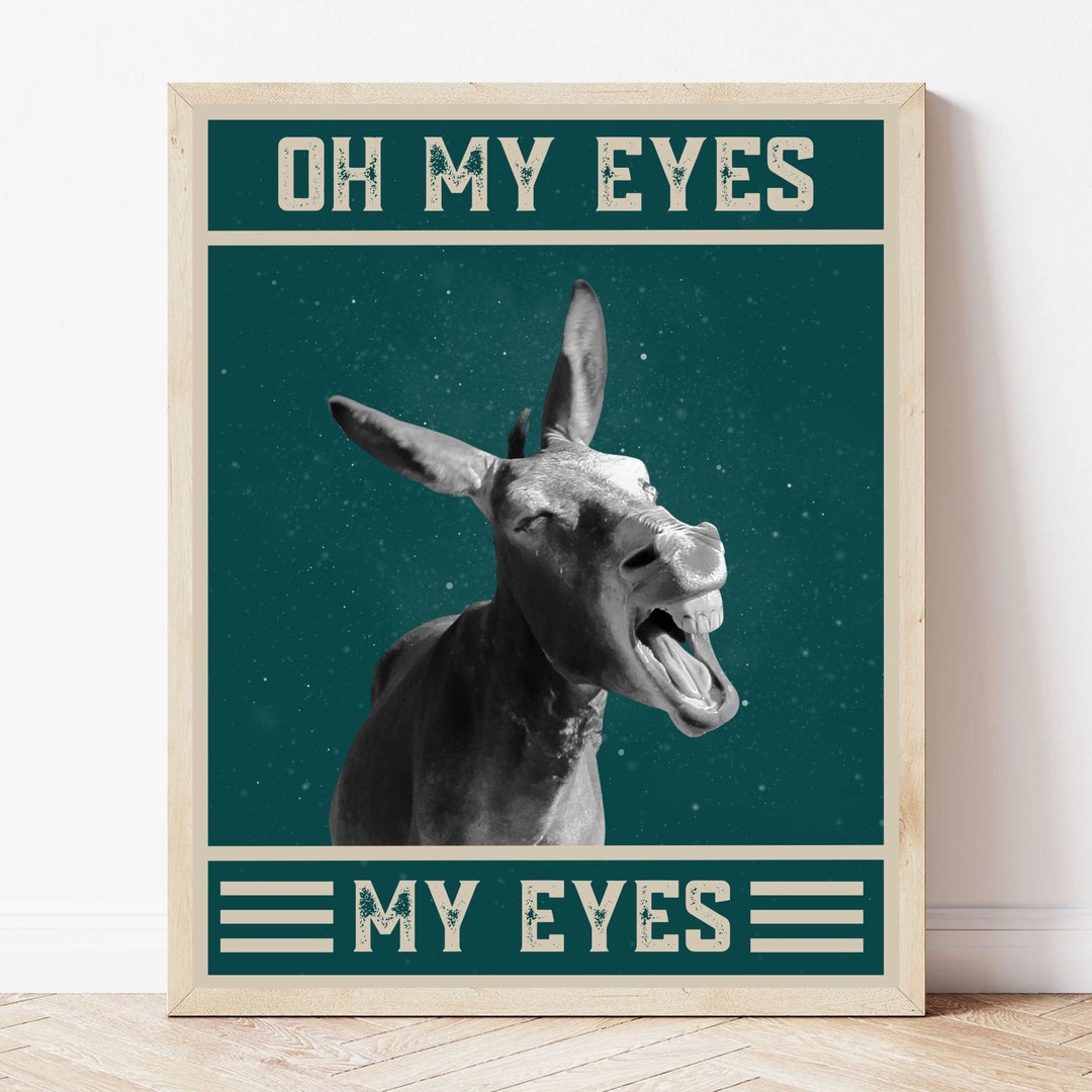 Oh My Eyes My Eyes Printable Poster, Funny Doney Poster, Bathroom Decor