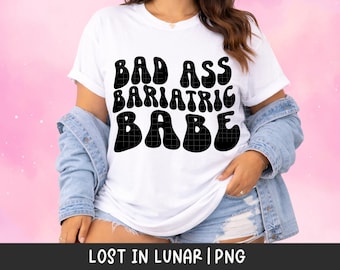 Chica bariátrica ruda PNG, diseño divertido de camiseta bariátrica, bypass gástrico PNG, cirugía de pérdida de peso PNG, descarga de sublimación