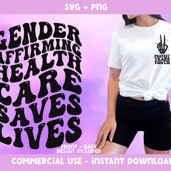 Retro Protect Trans Kids PNG & SVG Bundle, Gender Affirming Healthcare Saves Lives PNG, retro Protect Trans Youth Png, liberal png