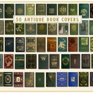 50 Antique Book Covers in JPG Format. Printable Junk Journal Supplies ...