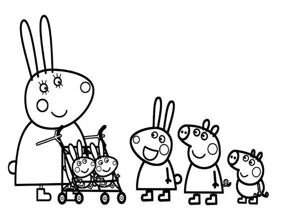 40 page printable peppa pig coloring book pdf size 8 5 etsy