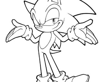 105 page printable sonic coloring book pdf size 8 5 x etsy australia
