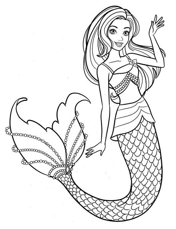 30 page printable barbie doll coloring book pdf size etsy
