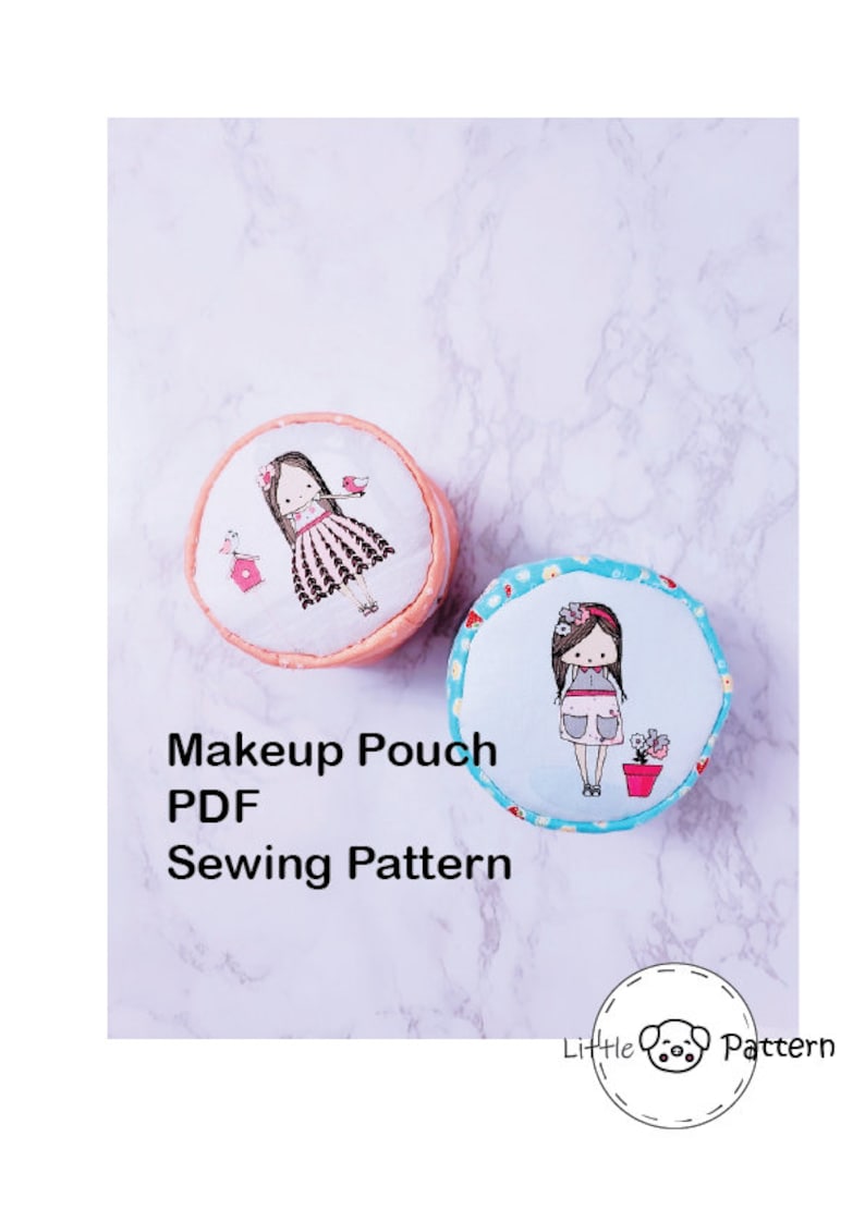 Round Pouch Pattern, PDF Sewing Pattern, Circle Bag Pattern, Instant