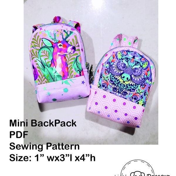 Mini Backpack Pattern & Instructions,backpack PDF Sewing Pattern, Instant Download