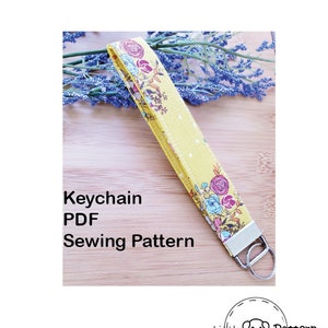 Patrón e instrucciones de pulsera de llavero de tela, patrón de costura PDF de llavero para principiantes, descarga instantánea
