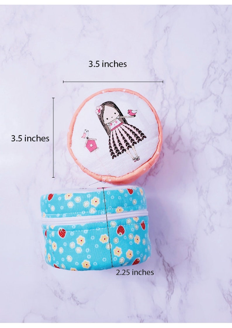 Round Pouch Pattern, PDF Sewing Pattern, Circle Bag Pattern, Instant