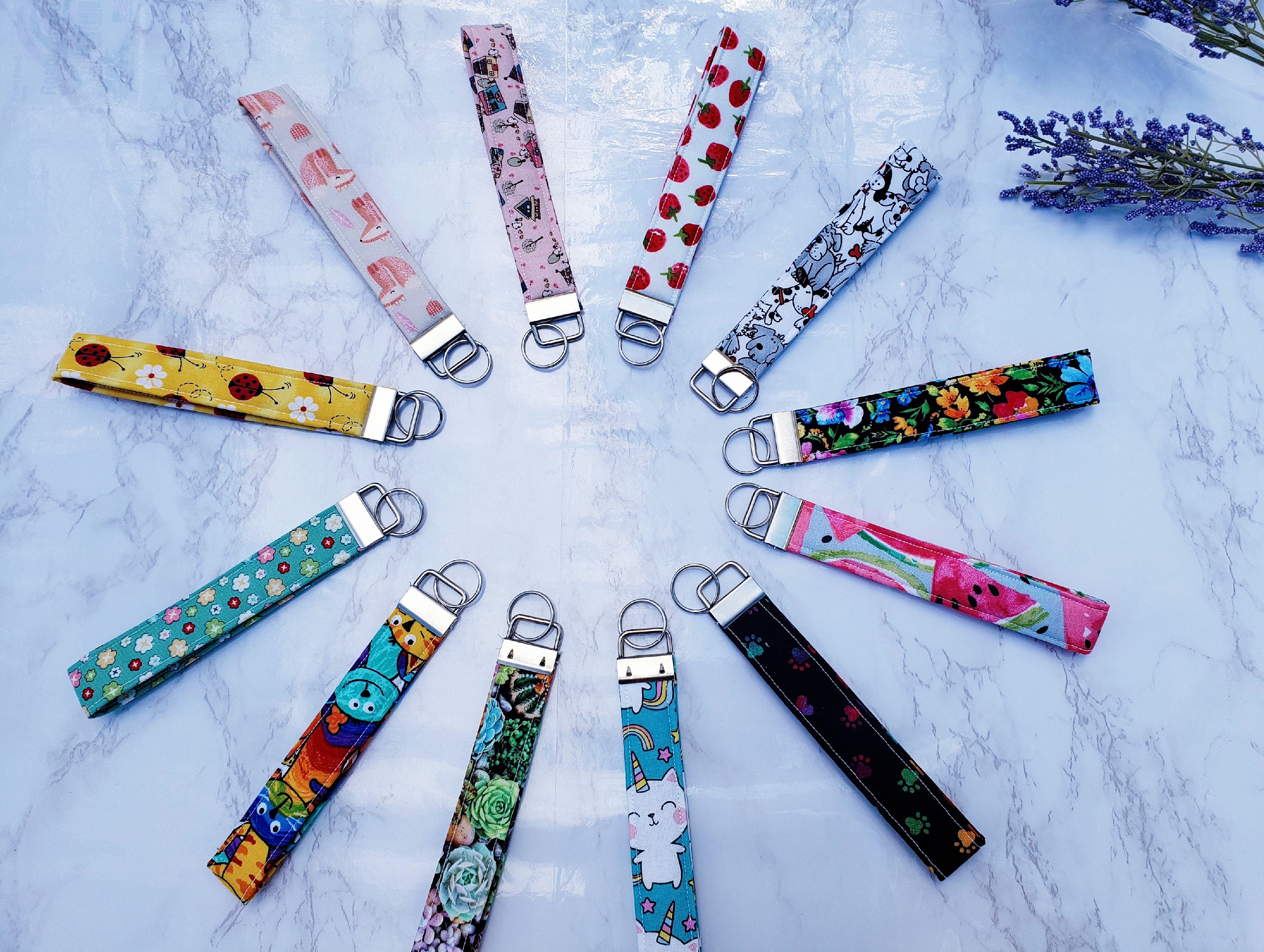 Fabric Keychain Wristlet Pattern & Instructions, Key Fob PDF Sewing ...