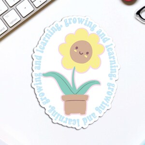 Pegatina de flores para aprender y cultivar: regalo de agradecimiento para el profesor
