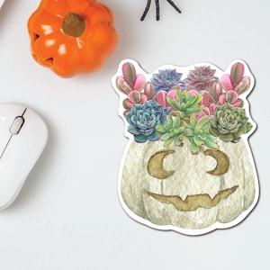 Kürbis Sukkulenten Halloween Sticker | Halloween Geschenk für Pflanzenliebhaber/ Plant Mom Gift/ Halloween Sticker