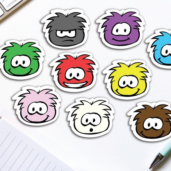 Puffle Stickers Bundle | Relatable Sticker, Water Bottle Sticker, Sticker for Laptop, Club Penguin Inspired, Animal Sticker