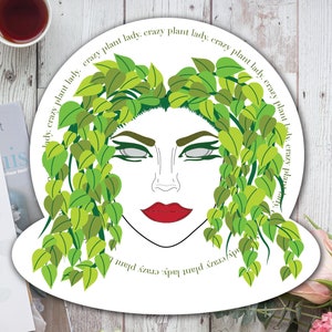 Crazy Plant Lady Sticker | Medusa Sticker/ Plant Lady/ Distorted Sticker/ Sticker for Laptop/ Hand Cut Sticker
