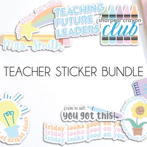 Custom Teacher Sticker Bundle: Diecut Vinyl Stickers