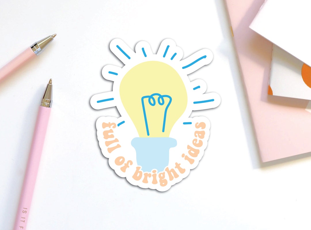 Full of Bright Ideas Sticker | Teacher Sticker Pack, Water Bottle ...