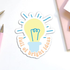 Full of Bright Ideas Sticker | Teacher Sticker Pack, Water Bottle Sticker, Sticker for Laptop, Appreciation Gift, Christmas Gift for Teacher