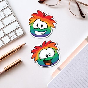 Regenboog Pride Puffle Stickers | Relatable Sticker, Waterfles Sticker, Sticker voor Laptop, Club Penguin Geïnspireerd, LGBTQ, Pride Sticker