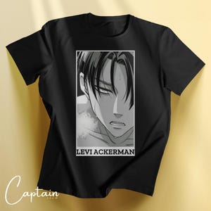 Camiseta de Ataque a los Titanes, camiseta de Levi Ackerman, camiseta de Ataque a los Titanes, ropa de calle unisex de anime, camiseta de Eren Yeager y Levi Anime Girl