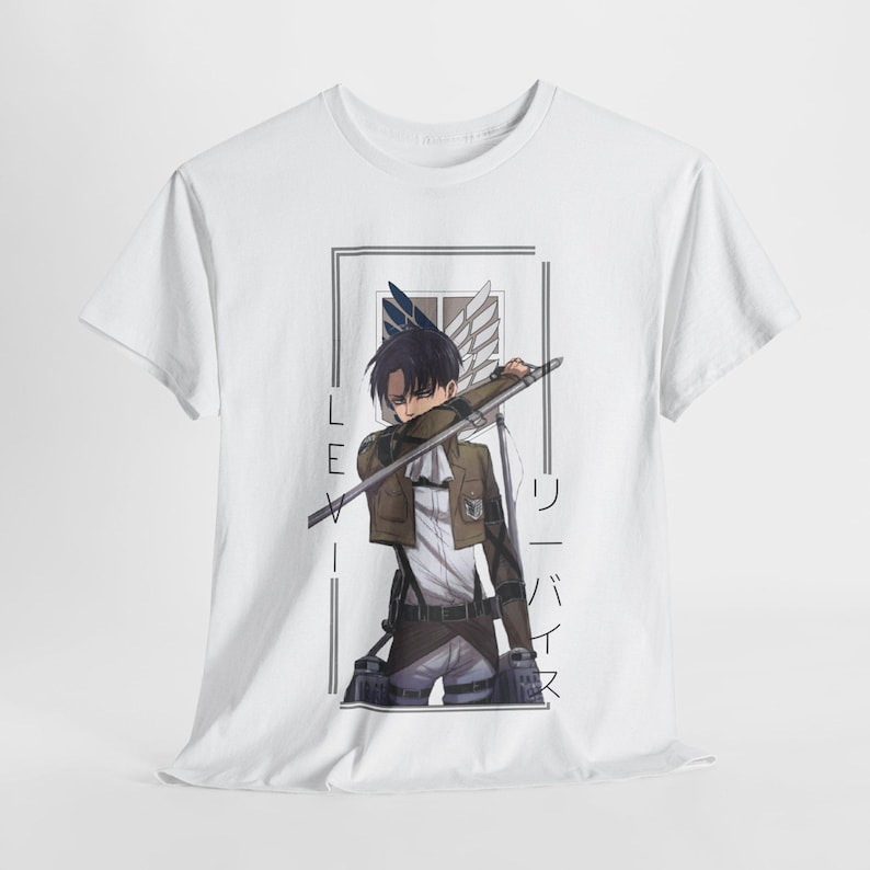 Levi Ackerman Shirt, Attack on Titan Anime Unisex-T-Shirt Bild 1