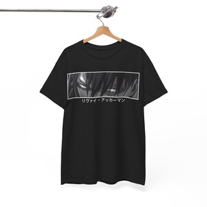 Unisex anime shirt featuring Levi Ackerman and Eren Yeager from Shingeki No Kyojin, ideal for casual streetwear fashion.