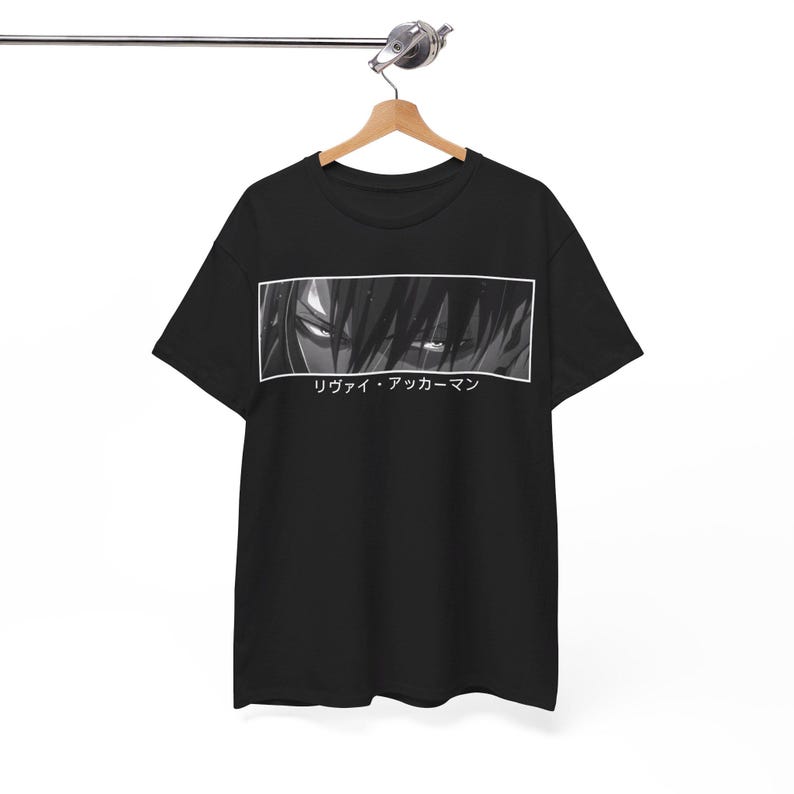 Unisex anime shirt featuring Levi Ackerman and Eren Yeager from Shingeki No Kyojin, ideal for casual streetwear fashion.