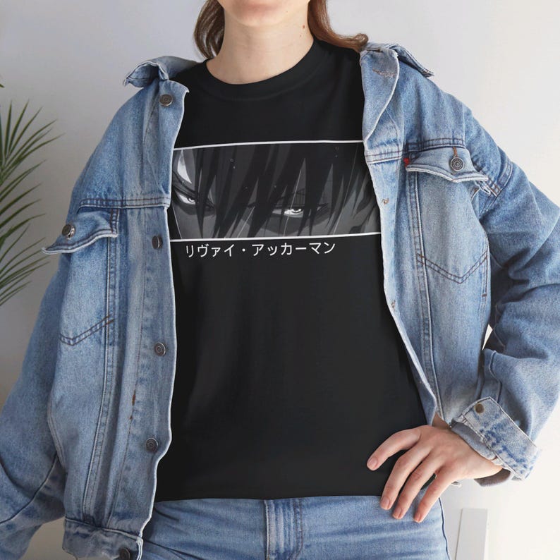 Shingeki No Kyojin Levi Ackerman and Eren Yeager shirt, featuring a bold anime design, perfect for unisex casual wear.