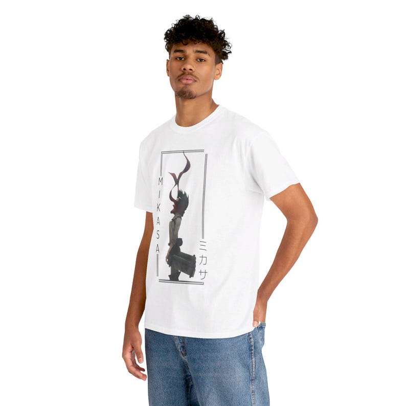 Camiseta de Ataque a los Titanes, camiseta de Mikasa Ackerman, arte de fan de Shingeki No Kyojin, ropa de calle de chica de anime, camiseta unisex con gráficos de AOT imagen 6