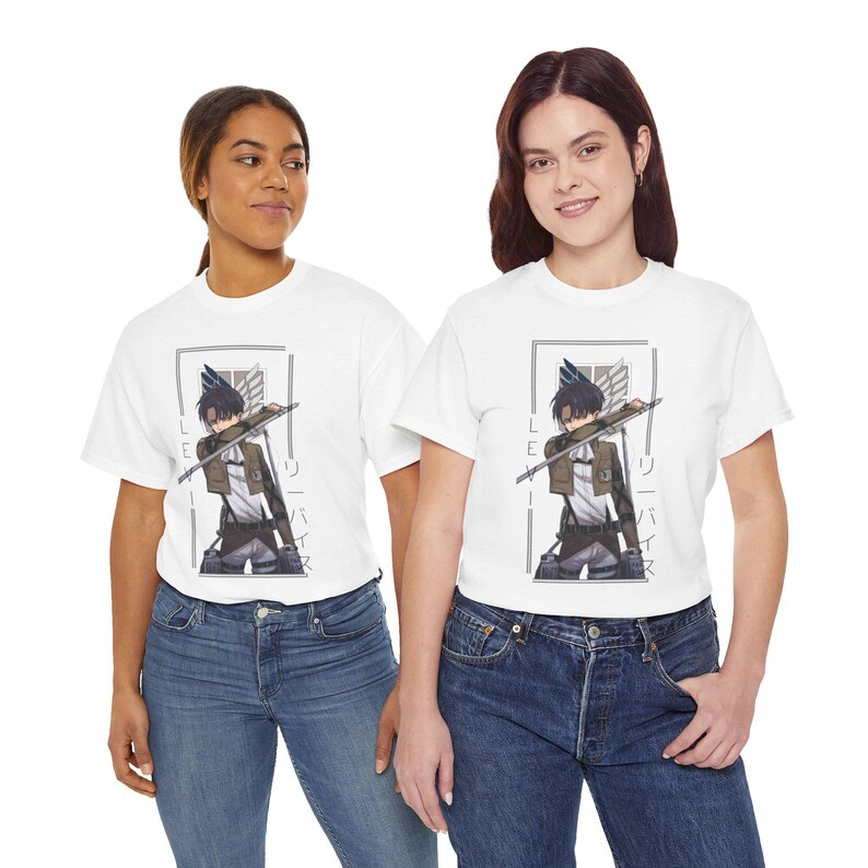 Levi Ackerman Shirt, Attack on Titan Anime Unisex-T-Shirt Bild 7