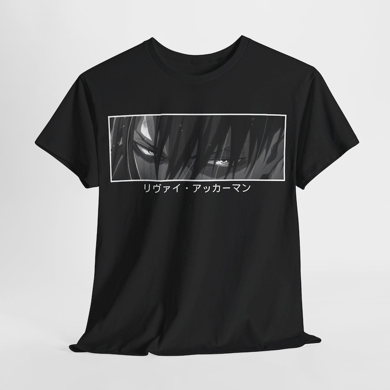 Levi Ackerman 'Look Up' new design unisex anime shirt featuring a bold graphic from Attack on Titan (AOT). Perfect anime streetwear for fans of Shingeki No Kyojin and Eren Yeager. High-quality manga clothing for men and women who love anime fashion.
