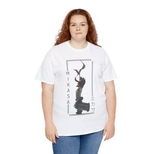 Camiseta de Ataque a los Titanes, camiseta de Mikasa Ackerman, arte de fan de Shingeki No Kyojin, ropa de calle de chica de anime, camiseta unisex con gráficos de AOT imagen 7