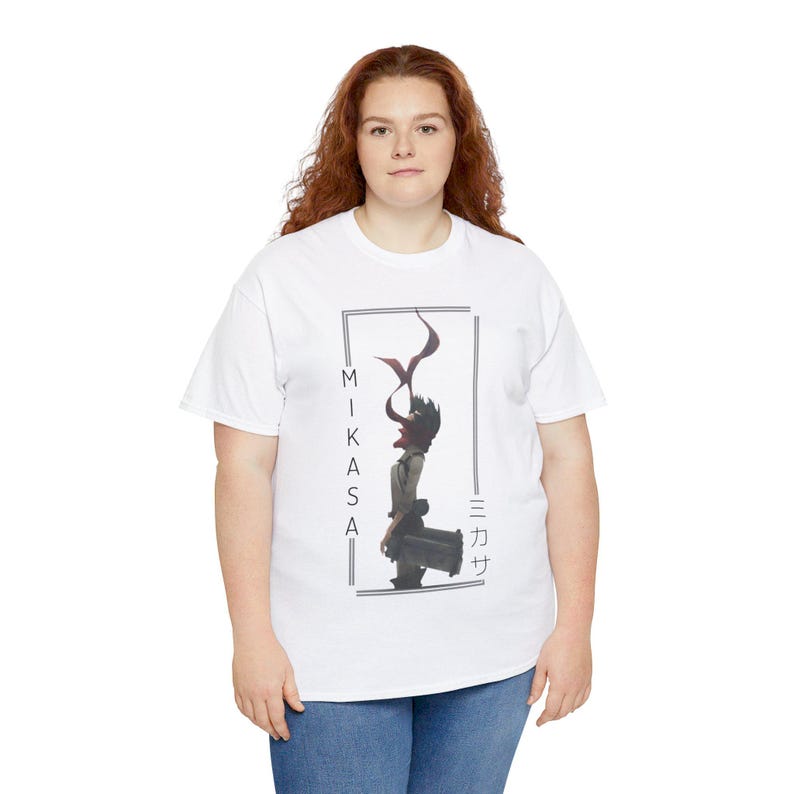 Camiseta de Ataque a los Titanes, camiseta de Mikasa Ackerman, arte de fan de Shingeki No Kyojin, ropa de calle de chica de anime, camiseta unisex con gráficos de AOT imagen 7