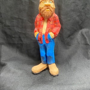 Hand Carved Young Man Caricature