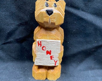 Hand Carved Pocket Bear