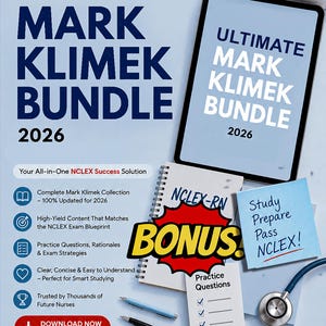 NCLEX-RN 2026 Bundle Based on Mark K's Material for nclex rn study guide for nursing student