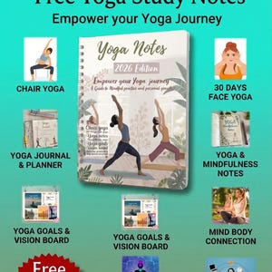 Yoga for Beginners eBook Bundle – Poses, Yoga Printable Workbook, Breathing Techniques, Meditation, Canva Template, Basics to advance guides